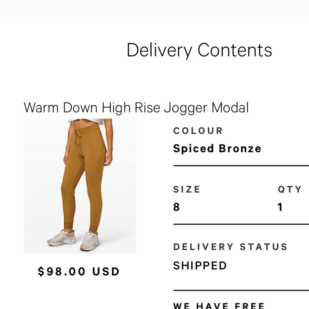 ❌SOLD❌Lululemon warm down jogger - Picture 7 of 8